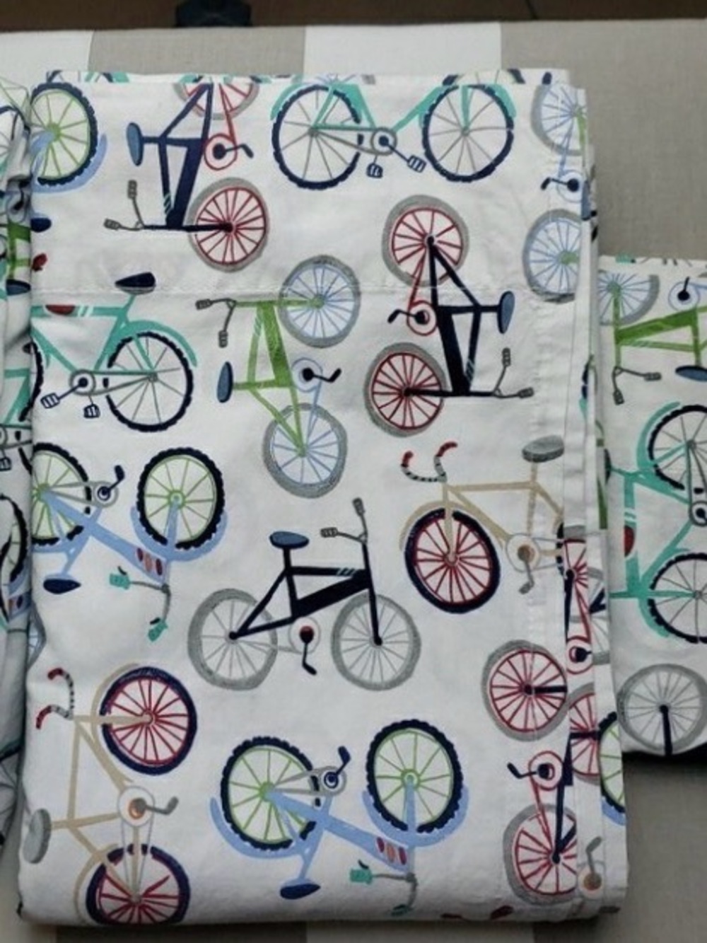 Pottery Barn Kids Retro Bicycle Theme Twin Sheet Set! Girls Boys